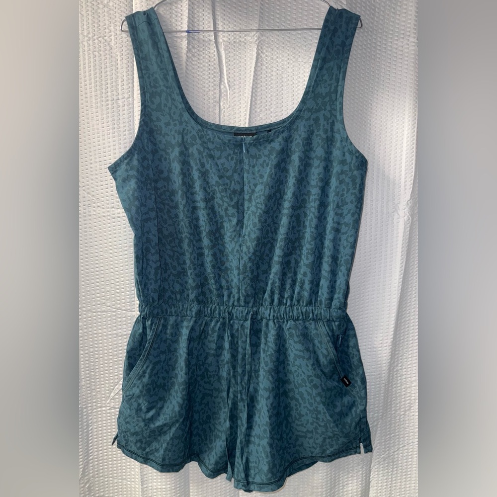 prAna Railay Romper in the color Bluefin Wild Size M